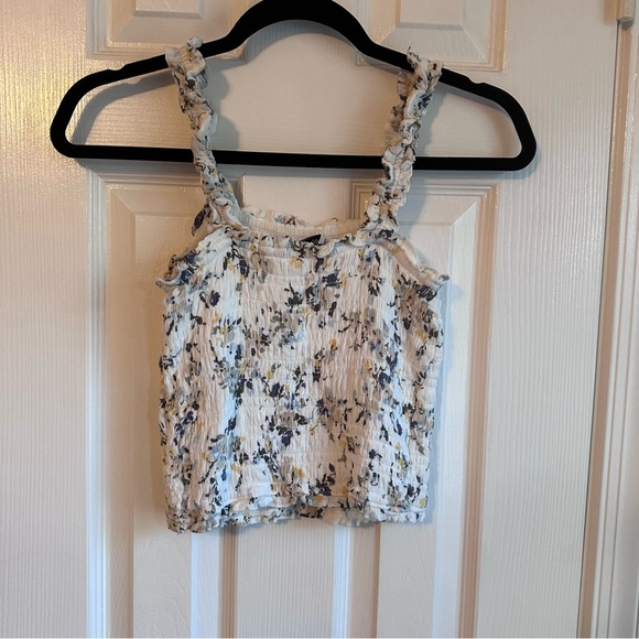 Abercrombie Smocked Floral Ruffle Crop Tank Top Size SM - Picture 6 of 6
